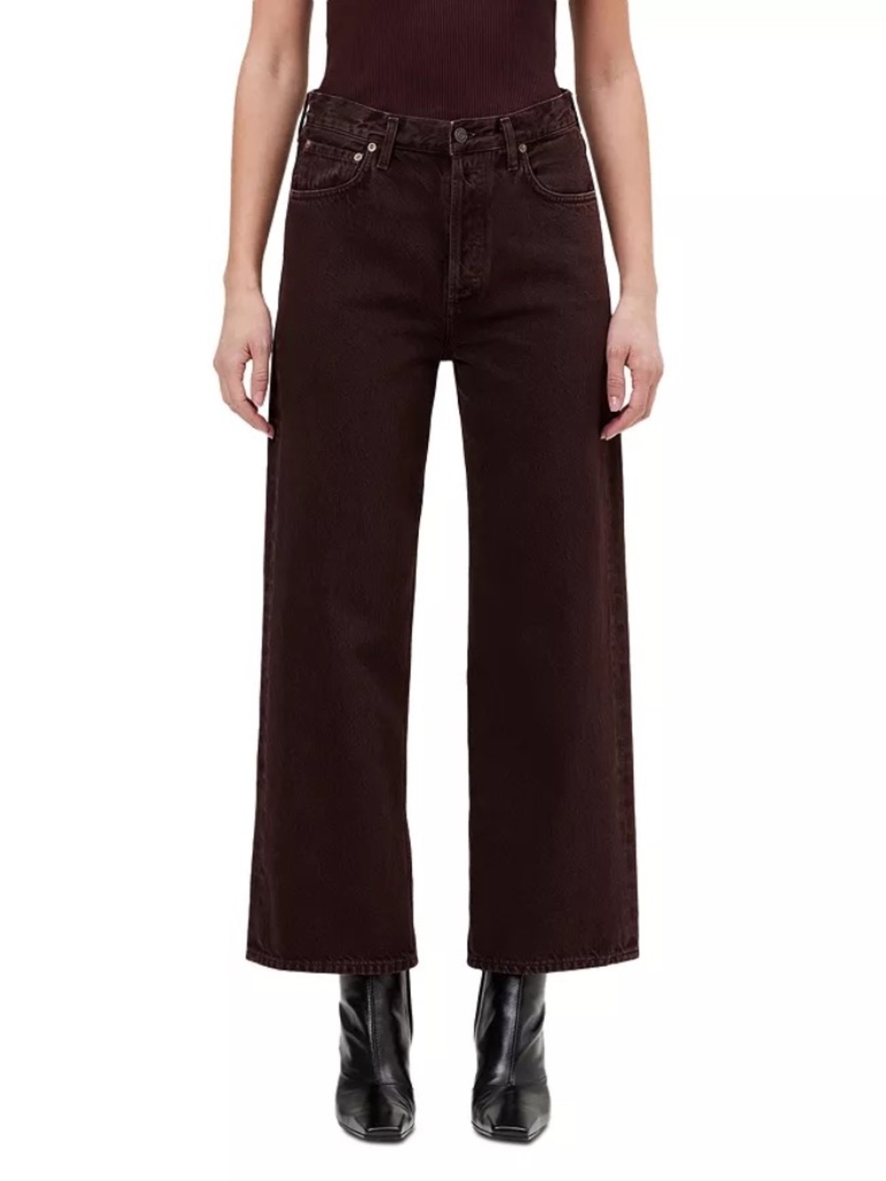 AGOLDE Ren High Rise Wide Leg Ankle Jeans in Sloe Berry size 28 - Picture 12 of 12